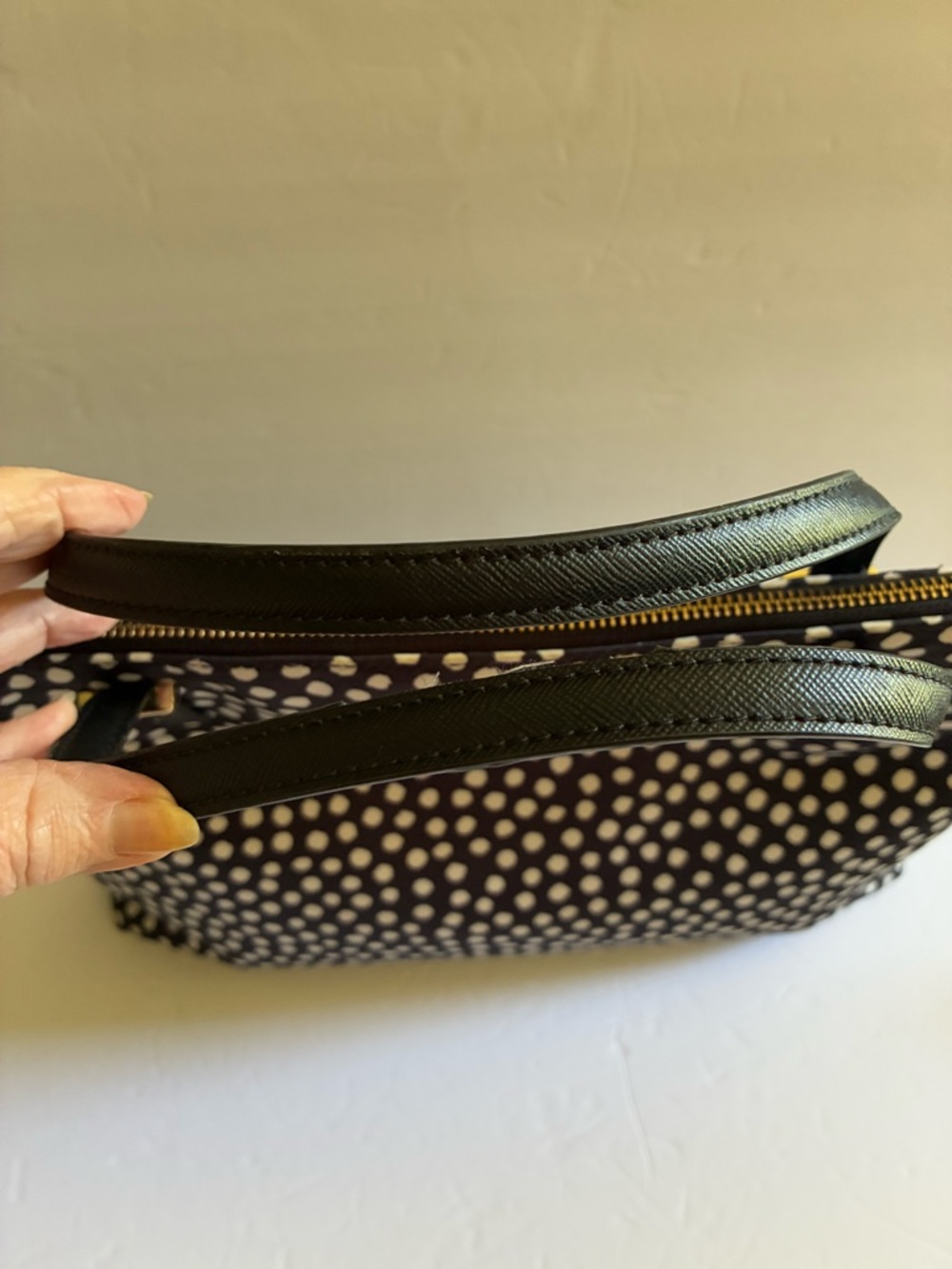 Kate Spade Black and White Polka Dot Nylon Laptop Bag with Detachable Strap - Picture 10 of 15